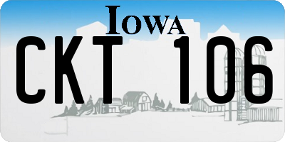 IA license plate CKT106