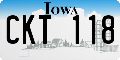 IA license plate CKT118
