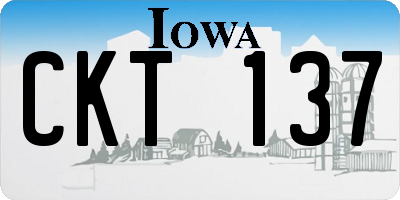 IA license plate CKT137