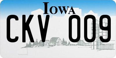 IA license plate CKV009