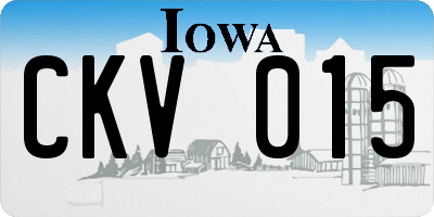 IA license plate CKV015