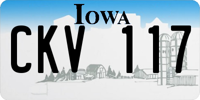 IA license plate CKV117