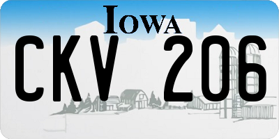 IA license plate CKV206
