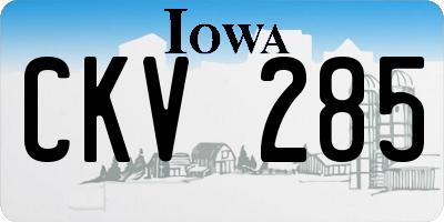 IA license plate CKV285