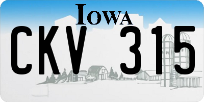IA license plate CKV315