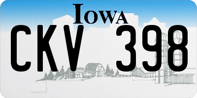 IA license plate CKV398