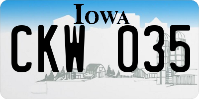 IA license plate CKW035