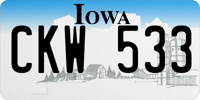 IA license plate CKW533