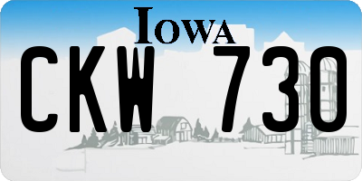 IA license plate CKW730