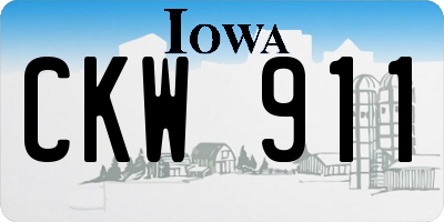 IA license plate CKW911