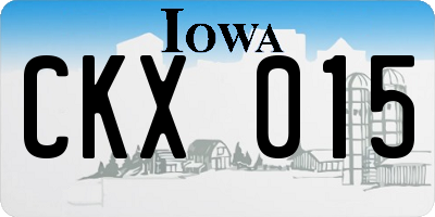IA license plate CKX015