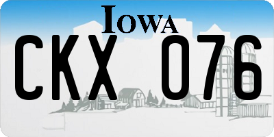 IA license plate CKX076