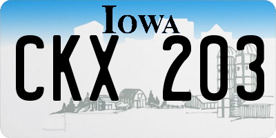 IA license plate CKX203