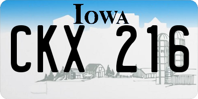 IA license plate CKX216
