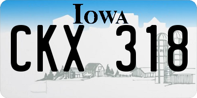IA license plate CKX318