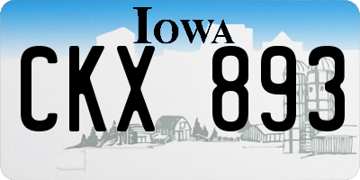 IA license plate CKX893