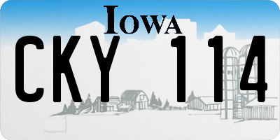 IA license plate CKY114
