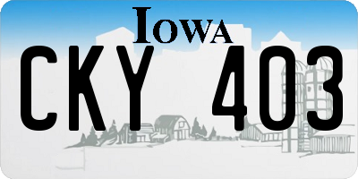 IA license plate CKY403