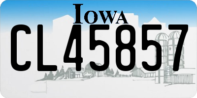 IA license plate CL45857