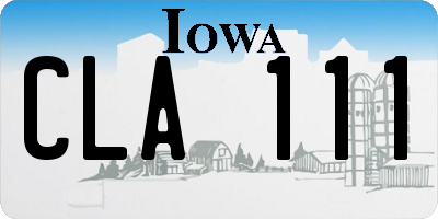 IA license plate CLA111