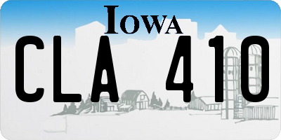 IA license plate CLA410