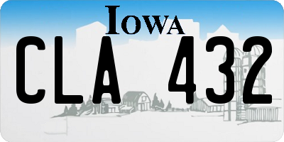 IA license plate CLA432