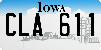 IA license plate CLA611