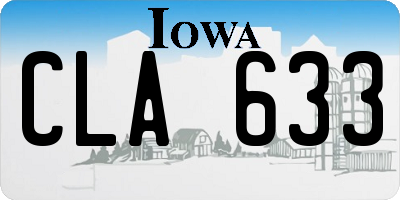 IA license plate CLA633