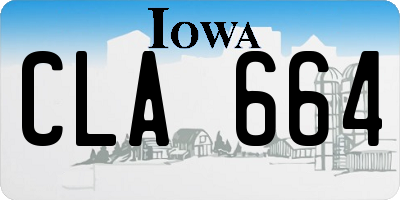 IA license plate CLA664