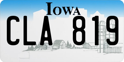 IA license plate CLA819
