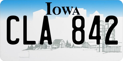 IA license plate CLA842