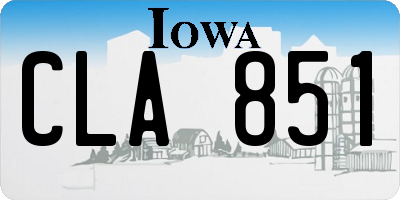 IA license plate CLA851