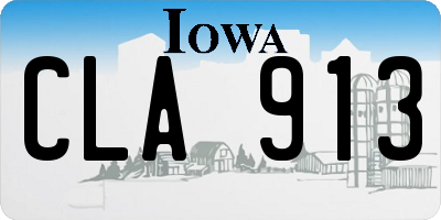IA license plate CLA913