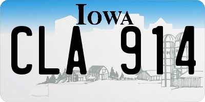 IA license plate CLA914