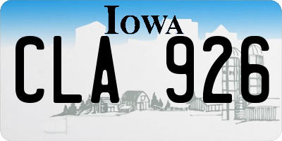 IA license plate CLA926