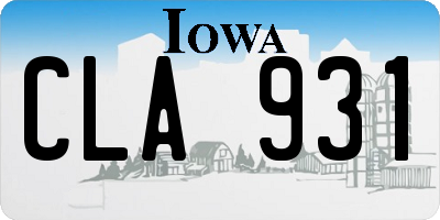 IA license plate CLA931