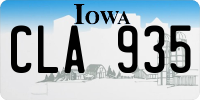 IA license plate CLA935