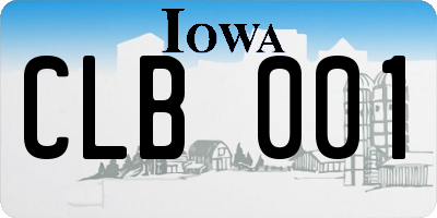 IA license plate CLB001