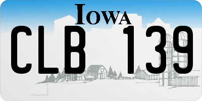 IA license plate CLB139
