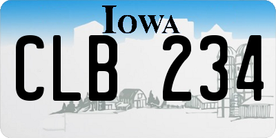 IA license plate CLB234