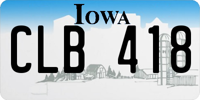 IA license plate CLB418