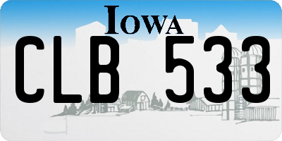 IA license plate CLB533