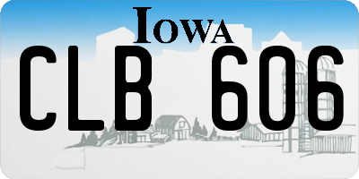IA license plate CLB606