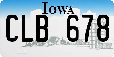 IA license plate CLB678