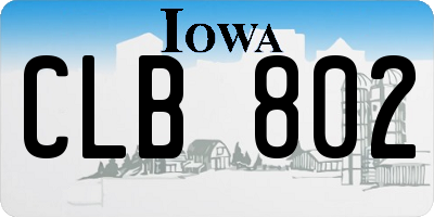 IA license plate CLB802