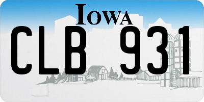 IA license plate CLB931