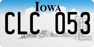 IA license plate CLC053
