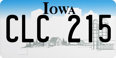 IA license plate CLC215