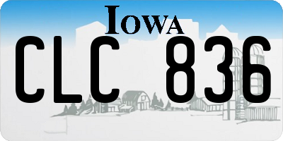 IA license plate CLC836