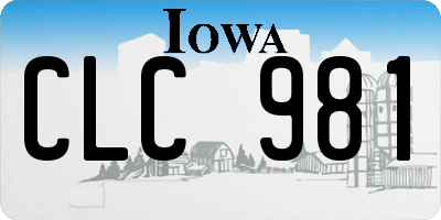 IA license plate CLC981